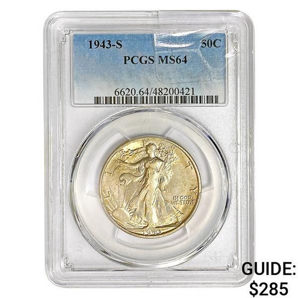 1943-S Walking Liberty Half Dollar PCGS MS64