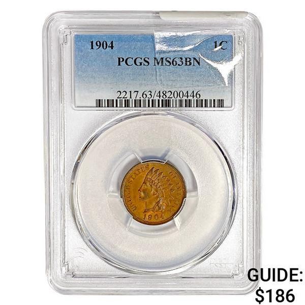 1904 Indian Head Cent PCGS MS63 BN