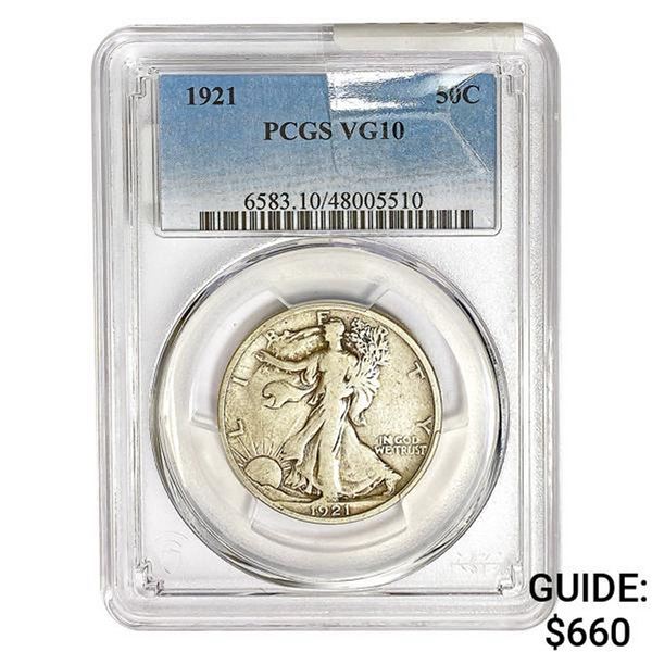 1921 Walking Liberty Half Dollar PCGS VG10