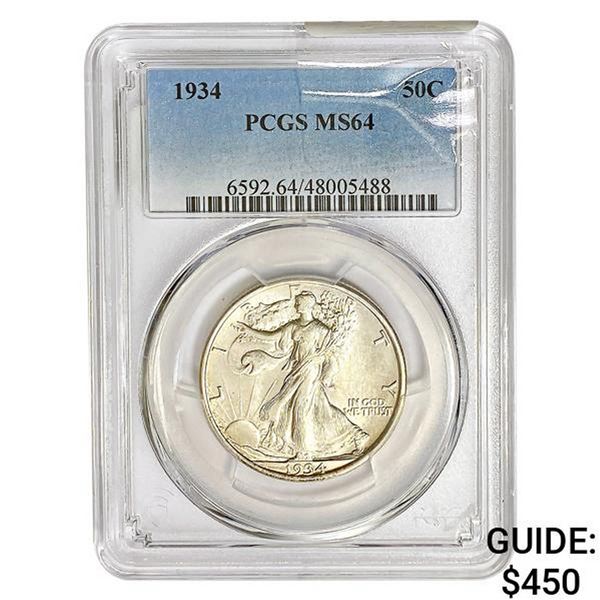 1934 Walking Liberty Half Dollar PCGS MS64