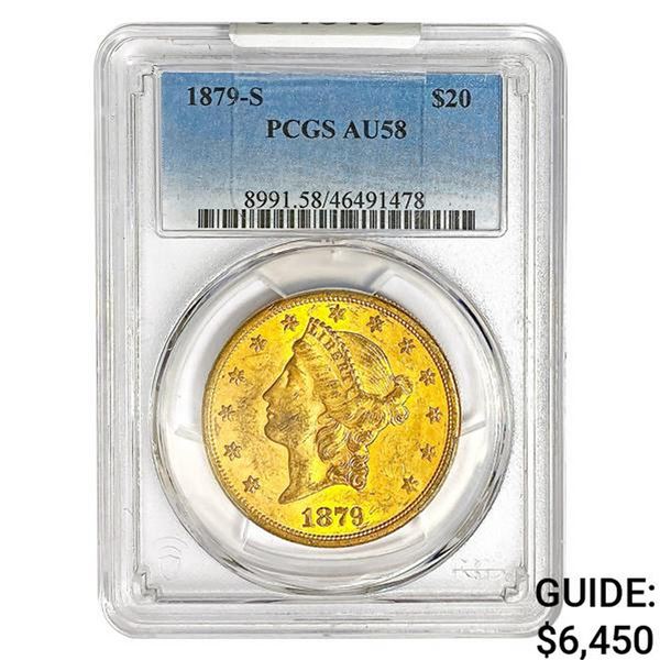 1879-S $20 Gold Double Eagle PCGS AU58