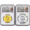 Image 2 : 2021 2PC Can 1oz Gld/slv UHR Peace NGC PF70 FDPBC