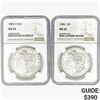 Image 1 : [2] Morgan Silver Dollars NGC MS63 [1885-O, 1886]