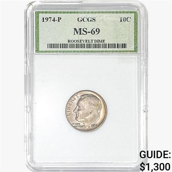 1974-P Roosevelt Dime GCGS MS69