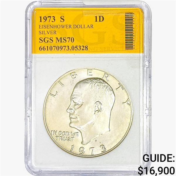 1973-S Eisenhower Silver Dollar SGS MS70