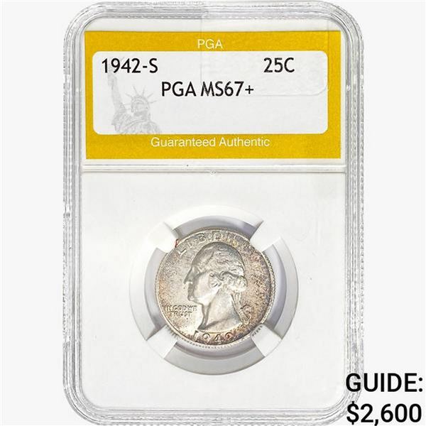 1942-S Washington Silver Quarter PGA MS67+