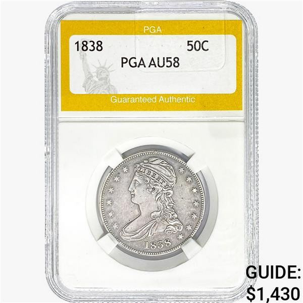 1838 Capped Bust Half Dollar PGA AU58