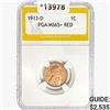 Image 1 : 1913-D Wheat Cent PGA MS65+ RED