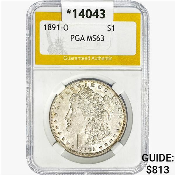 1891-O Morgan Silver Dollar PGA MS63