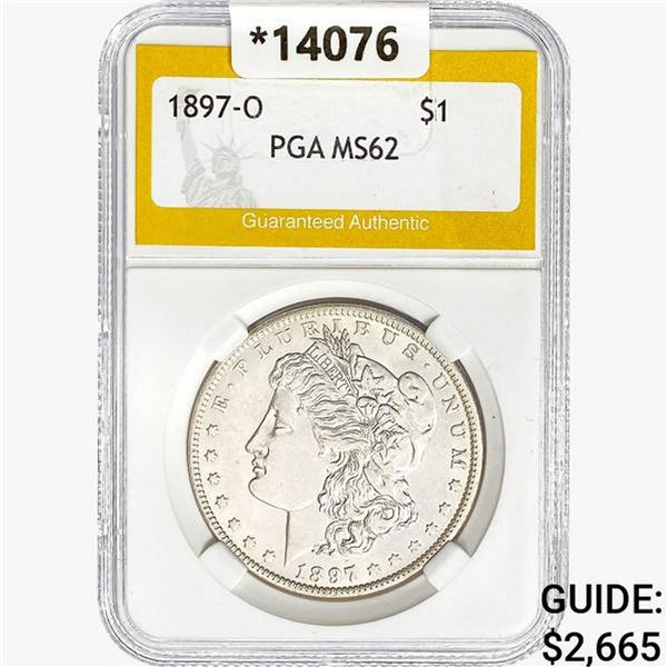 1897-O Morgan Silver Dollar PGA MS62