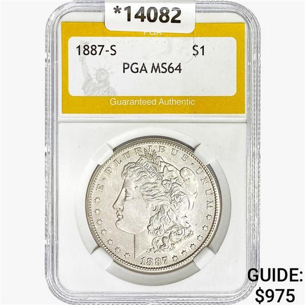 1887-S Morgan Silver Dollar PGA MS64