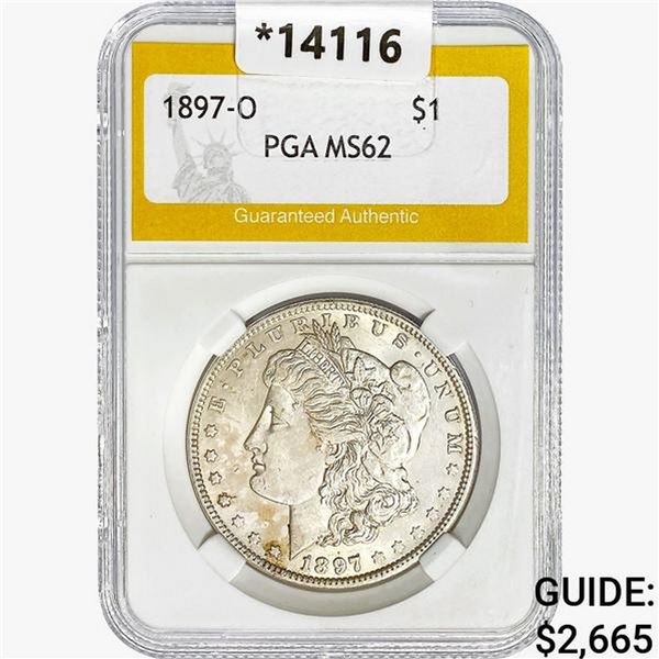 1897-O Morgan Silver Dollar PGA MS62