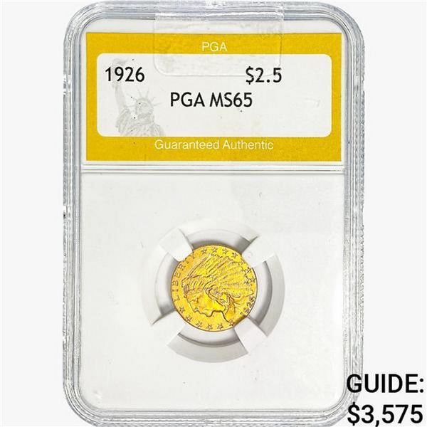 1926 $2.50 Gold Quarter Eagle PGA MS65