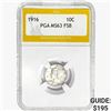 Image 1 : 1916 Mercury Silver Dime PGA MS63 FSB
