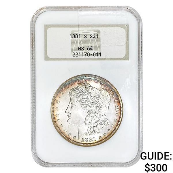 1881-S Morgan Silver Dollar NGC MS64