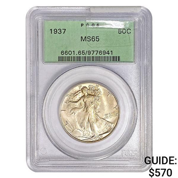 1937 Walking Liberty Half Dollar PCGS MS65
