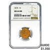 Image 1 : 1874 Indian Head Cent NGC MS64 RB