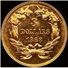 Image 2 : 1868 $3 Gold Piece CHOICE BU PL