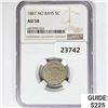 Image 1 : 1867 Shield Nickel NGC AU50 No Rays