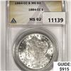 Image 1 : 1884-CC Morgan Silver Dollar ANACS MS62