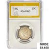 Image 1 : 1892 Barber Quarter PGA PR65