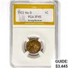 Image 1 : 1922 Wheat Cent PGA XF45 Strong REV, No D