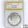 Image 1 : 1891-CC Morgan Silver Dollar PGA MS64 VAM-3