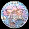 Image 1 : 1858 Toned Silver Three Cent CHOICE BU