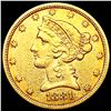 Image 1 : 1881 $5 Gold Half Eagle NEARLY UNCIRCULATED