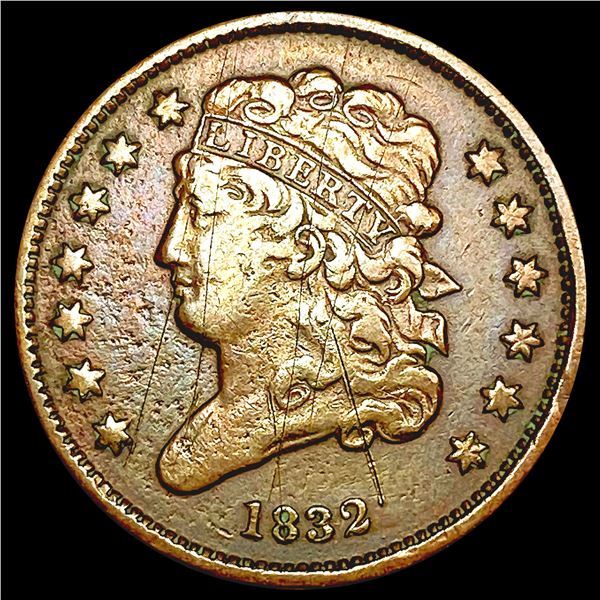 1832 Classic Head Half Cent NEARLY UNCIRCULATED