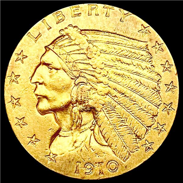 1910 $2.50 Gold Quarter Eagle CLOSELY UNCIRCULATED