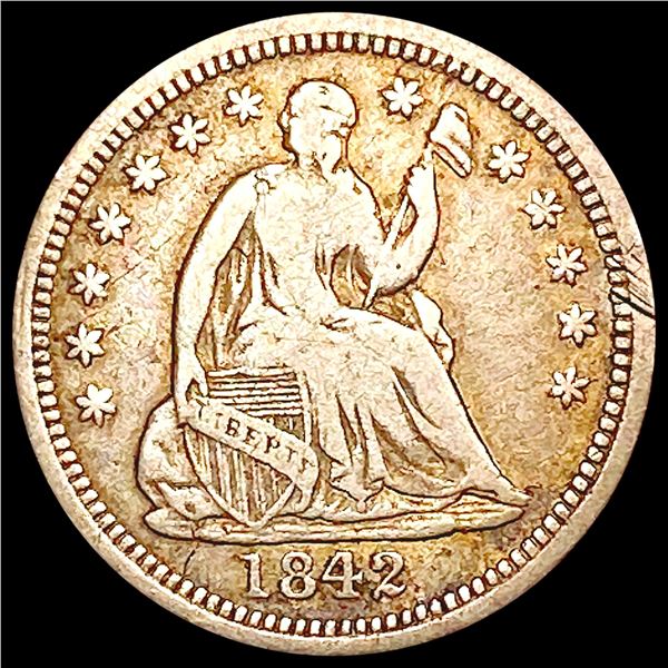 1842 Seated Liberty Half Dime NICELY CIRCULATED
