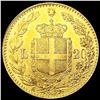 Image 2 : 1882 Italy .1867oz Gold 20 Lire CLOSELY UNCIRCULAT