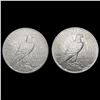 Image 2 : [2] Peace Silver Dollars [1927-D, 1934] CLOSELY UN