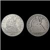 Image 1 : [2] Seated Lib Half Dollars [1854-O, 1877] NICELY