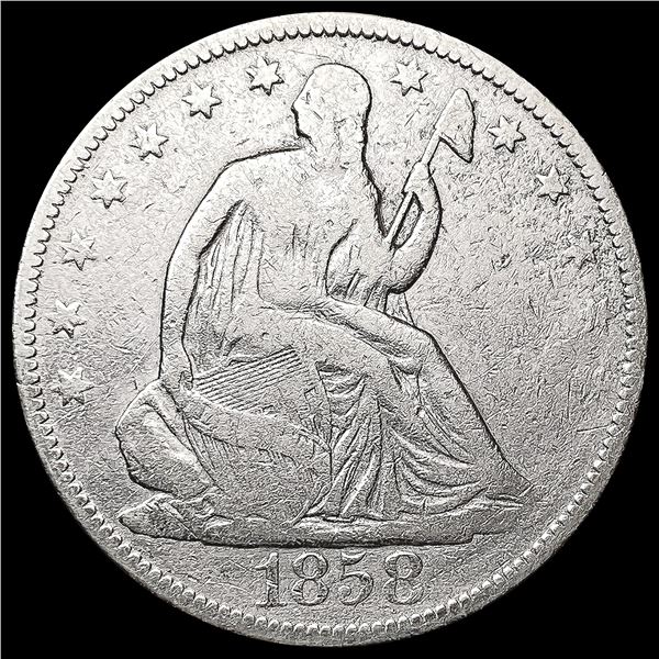 1858 Seated Liberty Half Dollar LIGHTLY CIRCULATED