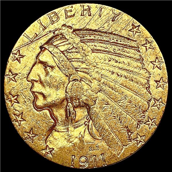 1911-S $5 Gold Half Eagle HIGH GRADE