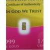 Image 2 : 3 x 1/4 Grain .999 Fine Gold Certified Bars 