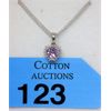 Image 1 : Amethyst & Diamond Sterling Silver Pendant