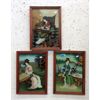 Image 1 : 3 Vintage Asian Reverse Painted Pictures