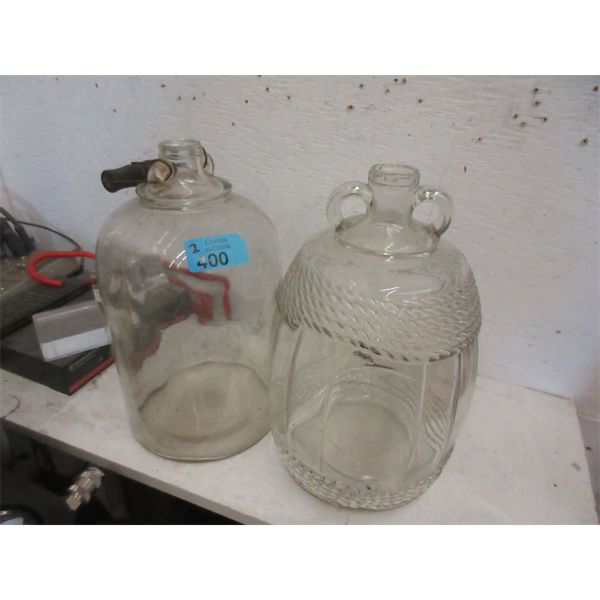 2 Vintage One Gallon Glass Jugs