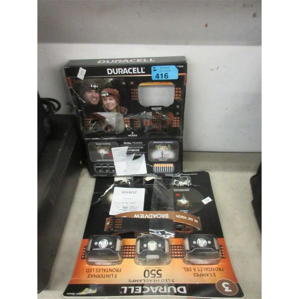 2 Duracell LED Headlamp Sets