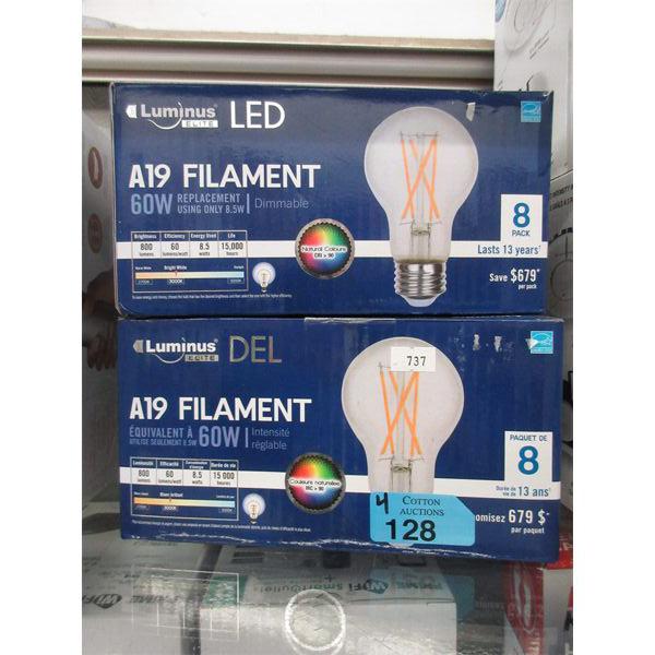 4 Packs of 8 Luminus A19 60 Watt Bulbs
