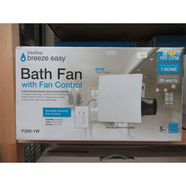 DewStop Breeze Easy Bath Fan w/ Fan Control