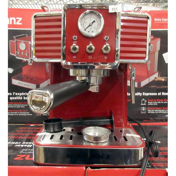 Red Galanz Retro Espresso Maker - 1350 Watts