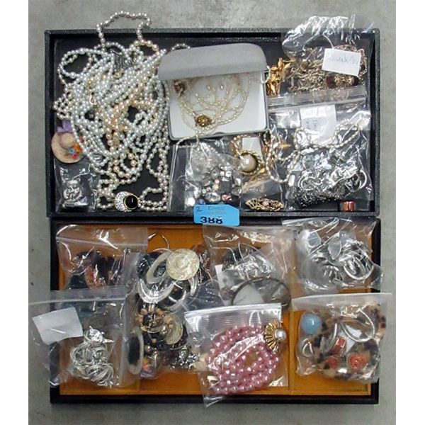 2 Trays of Fashion & Costume Jewelry - Some Vintage