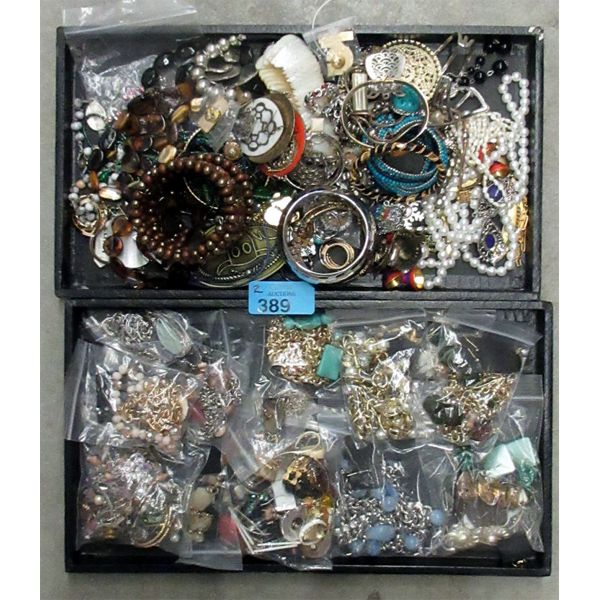 2 Trays of Fashion & Costume Jewelry - Some Vintage