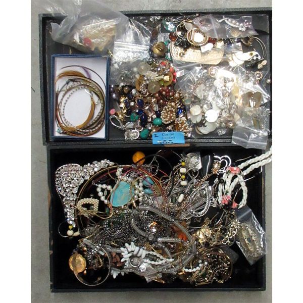 2 Trays of Fashion & Costume Jewelry - Some Vintage