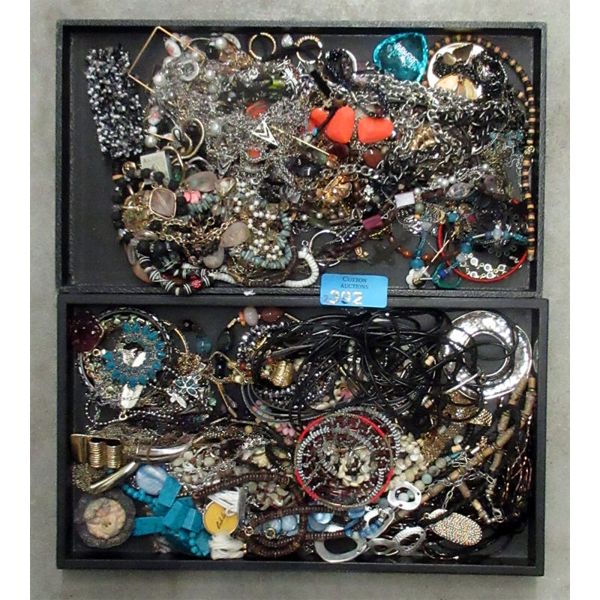 2 Trays of Fashion & Costume Jewelry - Some Vintage