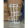 Image 1 : New White Metal Plant Stand - 10" x 18" x 38" tall